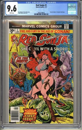 Red Sonja 1 Cgc 9.  6 Wp Nm,  Marvel Comics 1/77 (conan The Barbarian) Bronze Age