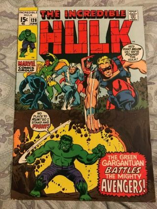 The Incredible Hulk 128 Marvel Comics 1970 Vs The Mighty Avengers