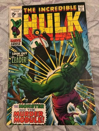 The Incredible Hulk 123 Marvel Comics 1970 Vs The Leader Stan Lee Trimpe