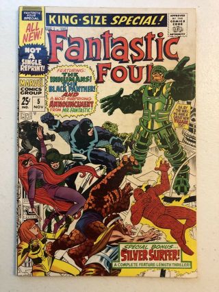 Fantastic Four Comic Annual 5 1st Solo Silver Surfer Marvel Nov 1967
