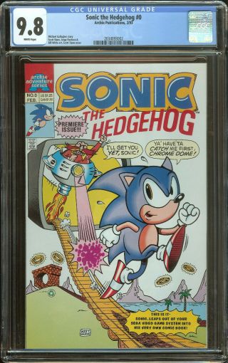Sonic The Hedgehog 0 Cgc 9.  8 1993 White Pages