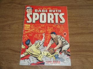 1950 Babe Ruth Sports Comic Book 8 August Baseball Yankees Yogi Berra