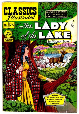 Classics Illustrated Comic Book 75 Hrn 75 In Fn,  The Lady Of The Lake
