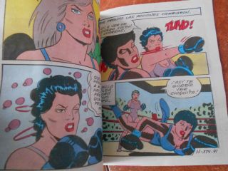 1994 HOTEL sexy women comic FEMALE BOX BOXING pin up girl CATFIGHT SLAP FIGHT 6