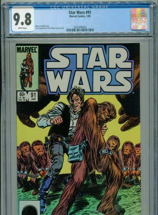1985 Marvel Star Wars 91 Han Solo Chewbacca Cgc 9.  8 White Box1