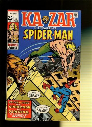 Ka - Zar 3 Vg/fn 5.  0 1 Book Reprints From Spider - Man 57 & Daredevil 14