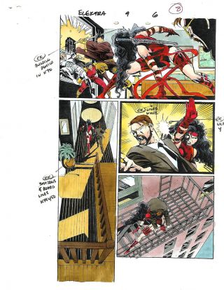 Sexy 1997 Elektra 9 Page 8 Marvel Comic Book Color Guide Art:deodato Jr