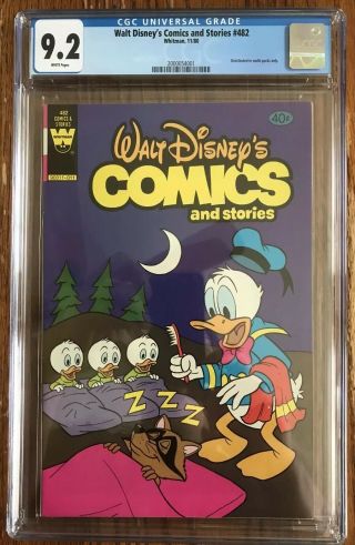 Walt Disney’s Comics And Stories 482 Whitman 1980 Pre - Pack Only Rare Cgc 9.  2 Nm