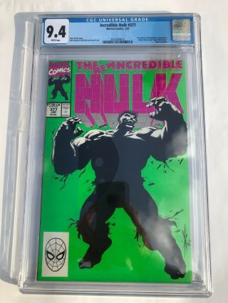 Marvel 1991 The Incredible Hulk 377 1st Print Cgc 9.  4 1st Professor Hulk