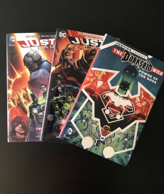 Justice League Hc Vol.  7 - 8 & Power Of The Gods Hc Darkseid War - 3 Books