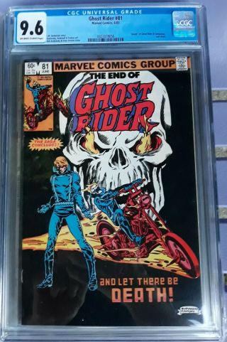 Ghost Rider 81 Last Issue Cgc 9.  6 Nm,  Death Of Johnny Blaze