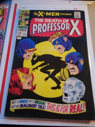X - Men Marvel Comics 42 March 1968 The Death Of Professor X See Photos For Grade