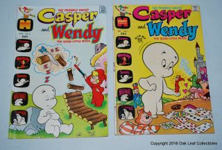 Set Of 2: Casper & Wendy 1 & 2 Harvey Comic Book 52 Pgs 1972