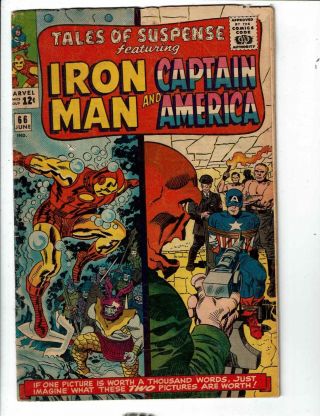 Tales Of Suspense 66 Vg Marvel Comic Book Captain America Iron Man Fh1