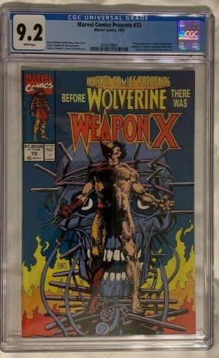 Marvel Comics Presents 72 (1991) Cgc 9.  2 Origin Wolverine Weapon X Barry Smith