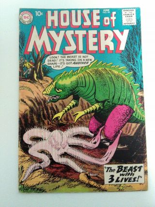 Dc House Of Mystery June 1960 Issue 99 " The Beast With 3 Lives "