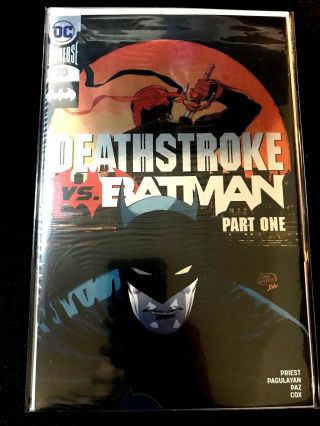 Deathstroke Vs.  Batman 30 Silver Foil C2e2 Variant Bagged And Boarded