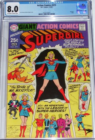 Action Comics 373 Cgc Graded 8.  0 From April 1969 Supergirl Giant Issue