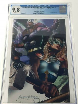 Generations Unworthy And Mighty Thor Unknown Virgin Variant Cgc 9.  8 Comic