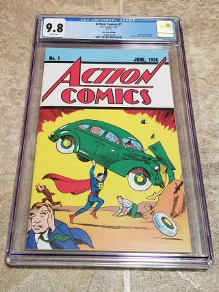 Action Comics 1 Loot Crate Edition Reprint 2017 Cgc 9.  8 White Pages 1st Superman
