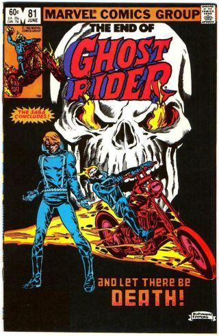 Ghost Rider 81 Vf/nm 9.  0 Death Last Issue Budiansky Simons Marvel Bronze Bin