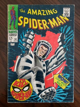 Spider - Man 58 (marvel 1968) Prof Smythe,  Spider - Slayer,  Ka - Zar