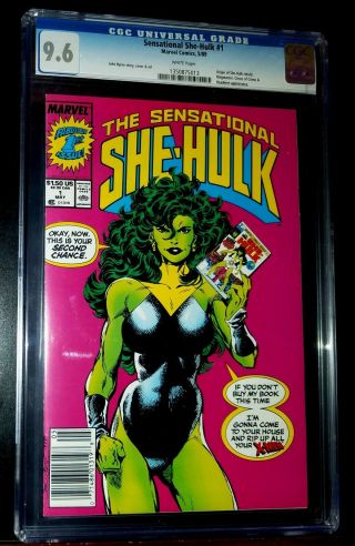 1989 Sensational She - Hulk 1 Marvel Comics Cgc 9.  6 Near,