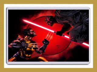 Star Wars Sith Lord Darth Maul Vs X - Men Wolverine 11” X 17” Digital Art Print