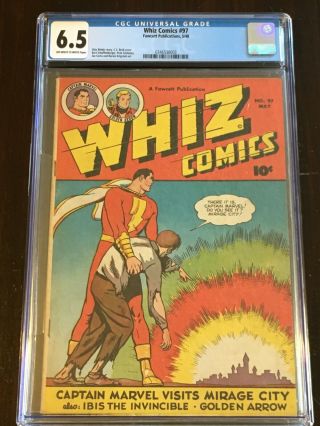 Whiz Comics 97 Cgc 6.  5 Ow - W 1948 Captain Marvel Shazam Movie Cc Beck Krigstein