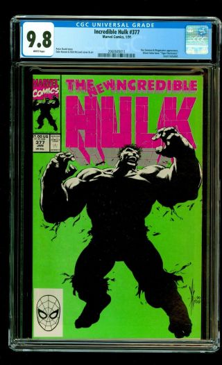 Marvel Comics Incredible Hulk 377 Cgc 9.  8 1st Appearance Of Professor Hulk