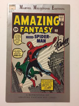 Marvel Milestone Edition Fantasy 15 Stan Lee Signed Spider - Man Autograph
