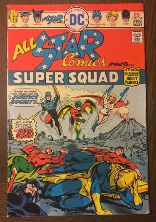 Jsa Justice Society 1976 Dc All - Star Comics 58 1st App Power Girl Pics F
