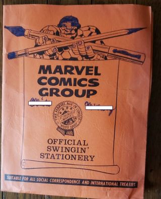 Marvel Comics Mmms 1965 Stationery Kit Orange Folder Jack Kirby Art Fan Club
