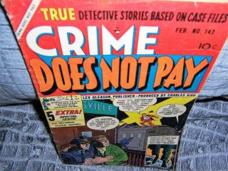 Crime Does Not Pay 142 - - Scarce Last Pre - Code Issue - - Kubert Art - - Biro Cvr.