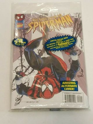 The Spectacular Spider - Man 231 White Variant Bagged W/ramones Music Tape 8.  0 Vf