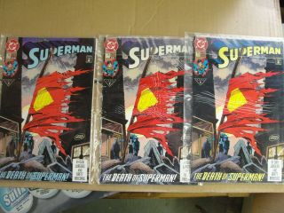 Superman 75 January 1993 Dc Comics 1,  2,  3,  Printing " The Death Of Superman "