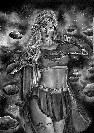 Pinup Supergirl Kara Hot Superhero Superman Wonder Woman Dc Comics Art