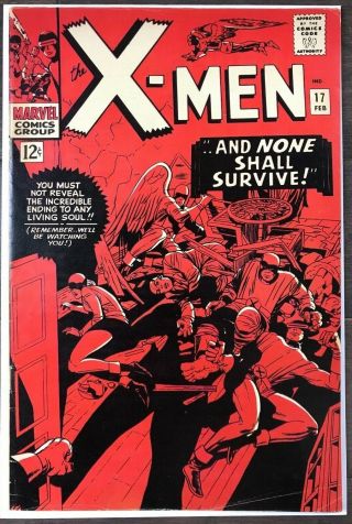 X - Men 17 Fn,  /6.  5 Stan Lee Story & Jack Kirby Cover L@@k