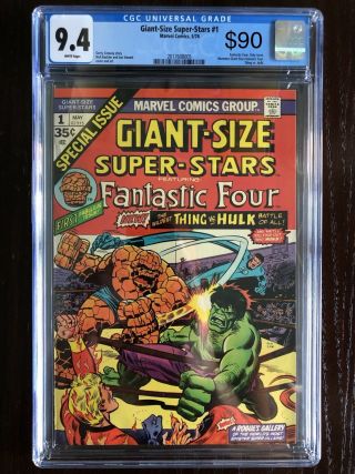 Fantastic Four (giant - Size - Stars) 1 - Cgc 9.  4 - Thing Vs.  Hulk (may 1974)