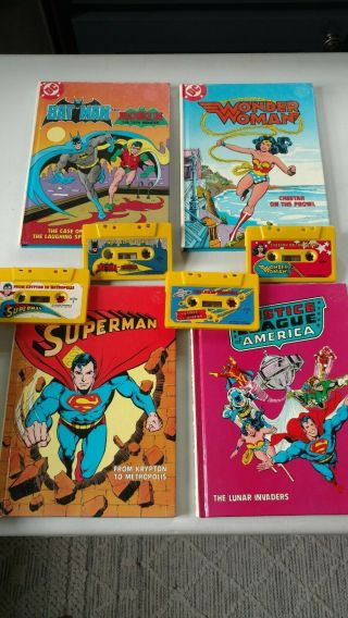 Dc Read Along Books With Cassettes Wonder Woman,  Batman,  Superman