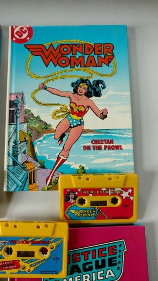 DC Read Along Books with Cassettes Wonder Woman,  Batman,  Superman 4