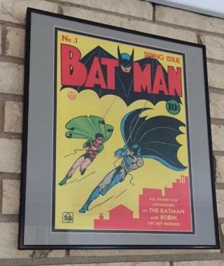 Batman 1 Inside Cover From Famous First Edition 1975 Framed One Of A Kind
