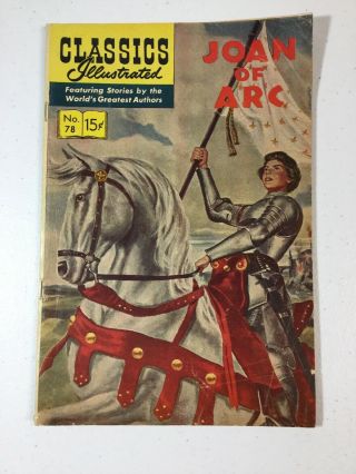 Joan Of Arc No.  78 Classics Illustrated Vintage Comic Book