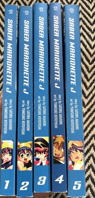 Saber Marionette J Manga Volume 1 - 5 Complete Set Tokyopop