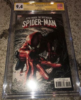 Peter Parker: The Spectacular Spider - Man 1 Ss Cgc 9.  4 Signed J.  K.  Simmons Var