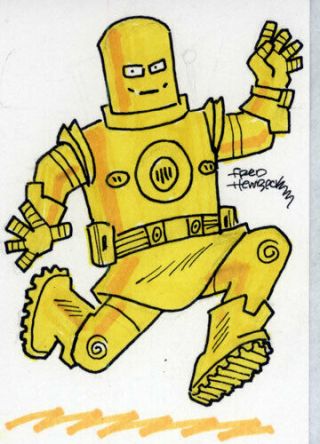 Fred Hembeck Sketch Card: Iron Man,  Gold,  Running (avengers/marvel) 1/1