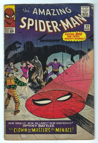 The Spider - Man 22 Mar 1965,  Marvel Comic 4.  0 Vg Missing Centerfold