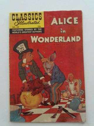 Classics Illustrated 49 - Alice In Wonderful - Hrn 166 Vg