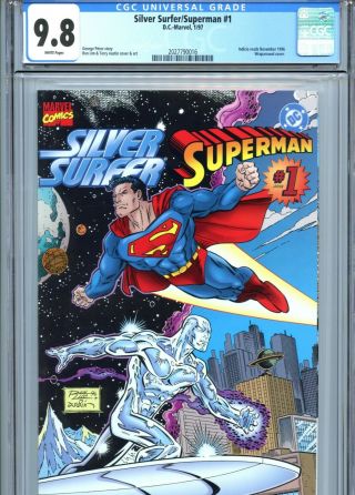 Silver Surfer / Superman 1 Cgc 9.  8 White Pages Dc - Marvel 1997