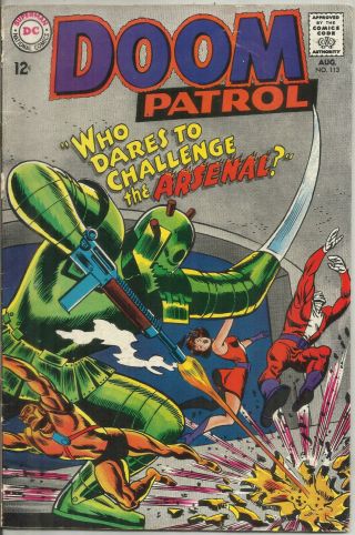 Doom Patrol 113 Dc Comic 1967 Fn - " The Arsenal "